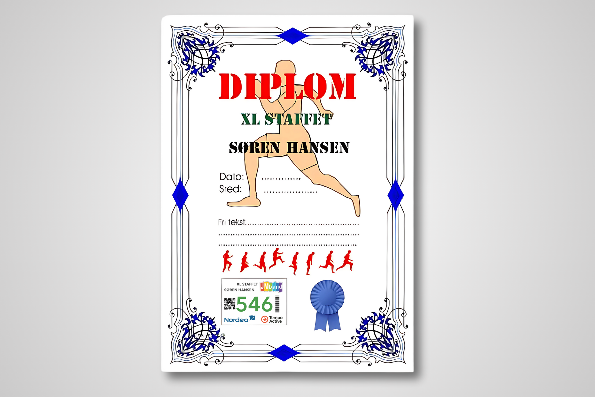 A photo of Participation Diploma from JM Band®. Purchase Race number in high quality here.