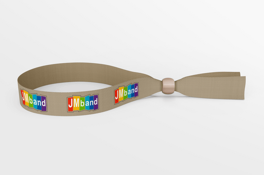 Hemp Fabric Wristbands with 1 Colour Print Fabric Wristbands JM Band®