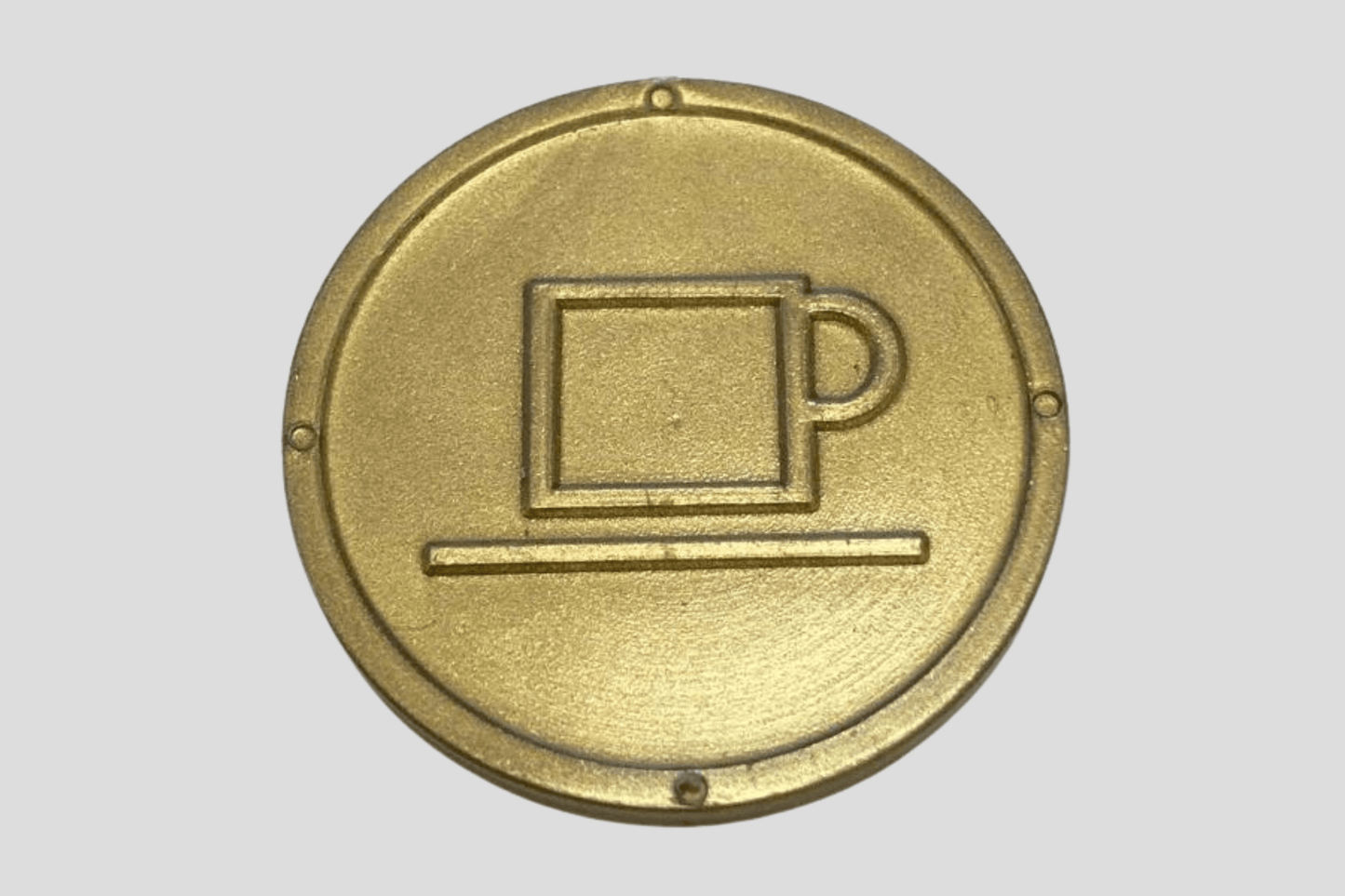 Embossed Plastic Tokens in Stock Tokens JM Band® 1 Coffee Gold