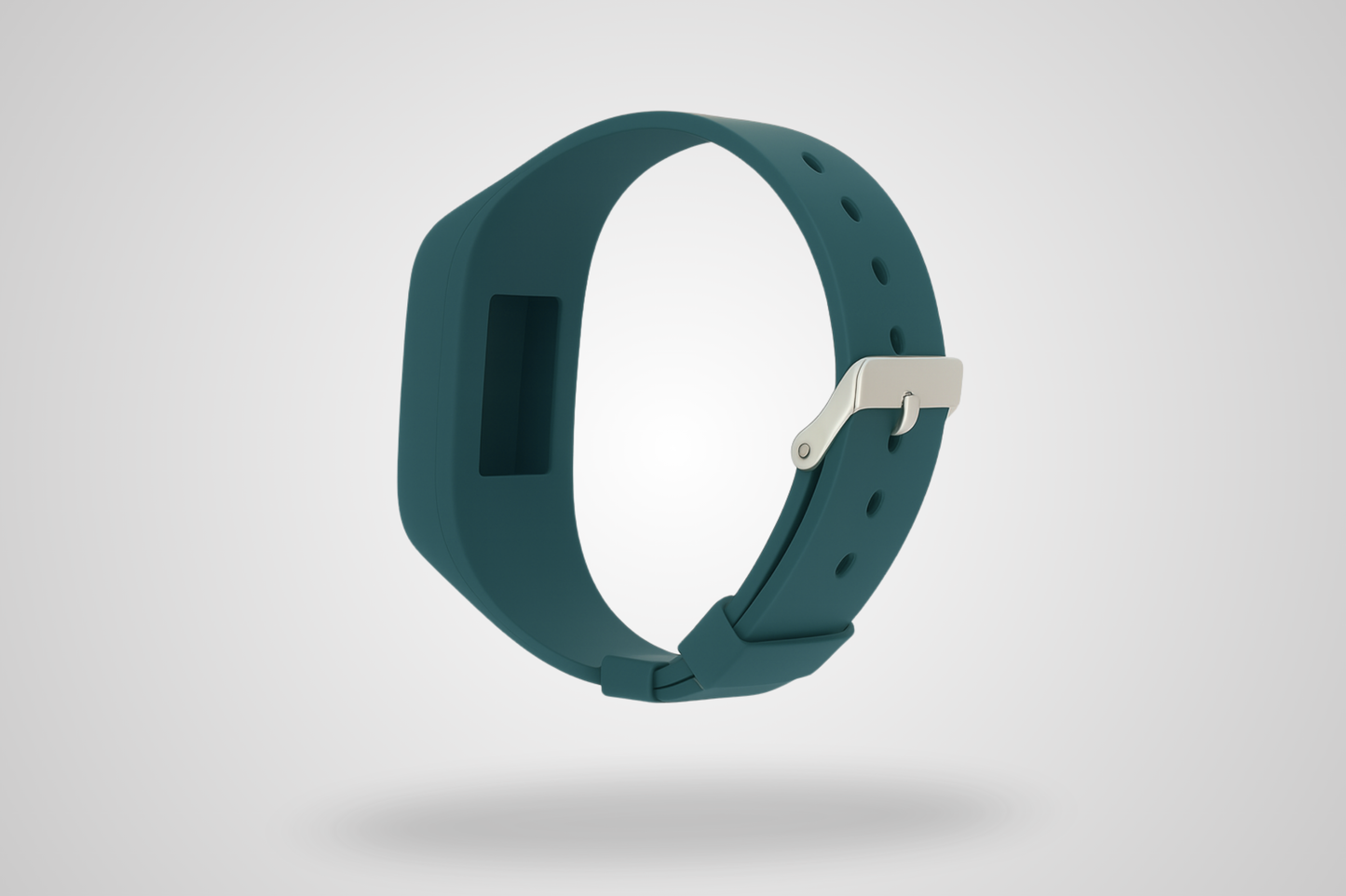 A photo of a silicone wristband compatible with Axivity