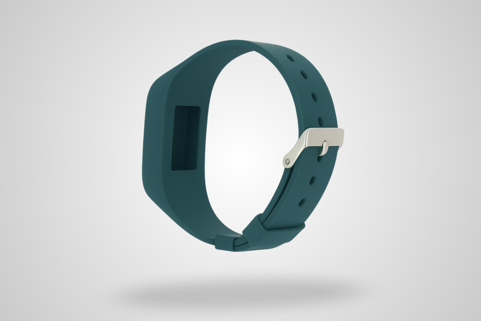 A photo of a silicone wristband compatible with Axivity