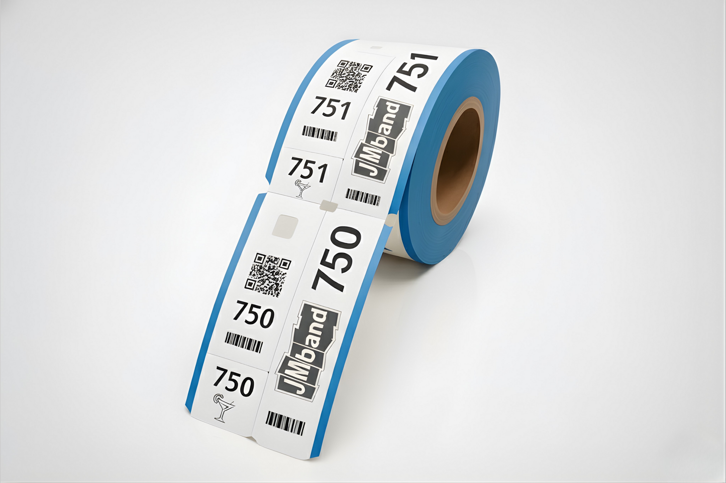 Trijų dalių rūbinės etiketės su spauda