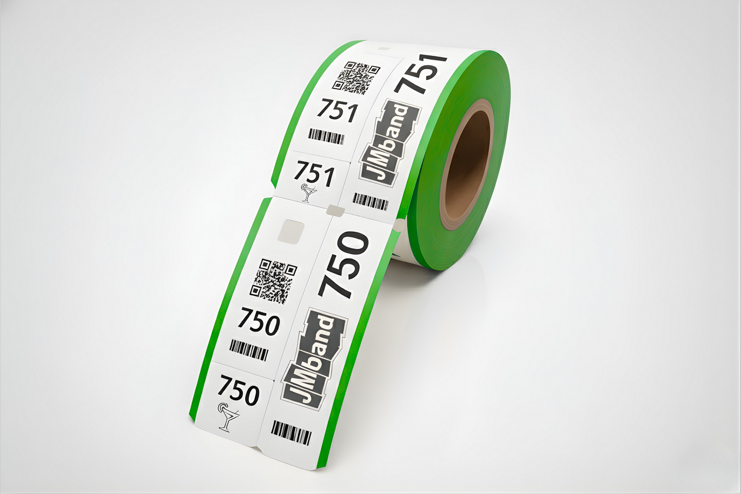 Trijų dalių rūbinės etiketės su spauda