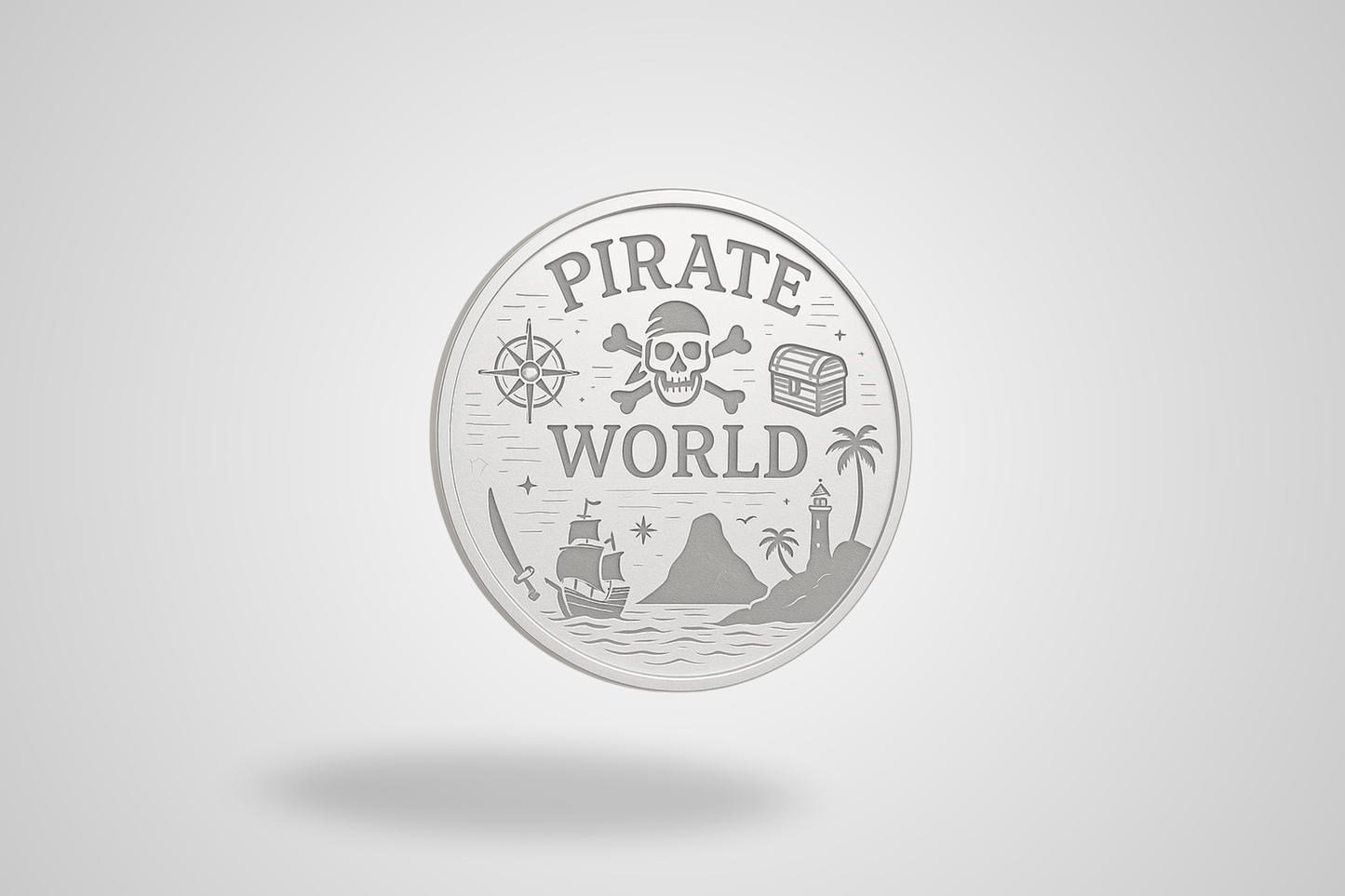 A photo of an engraved token with custom design