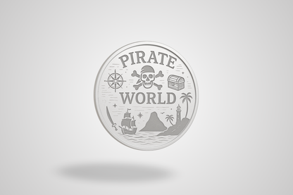A photo of an engraved token with custom design