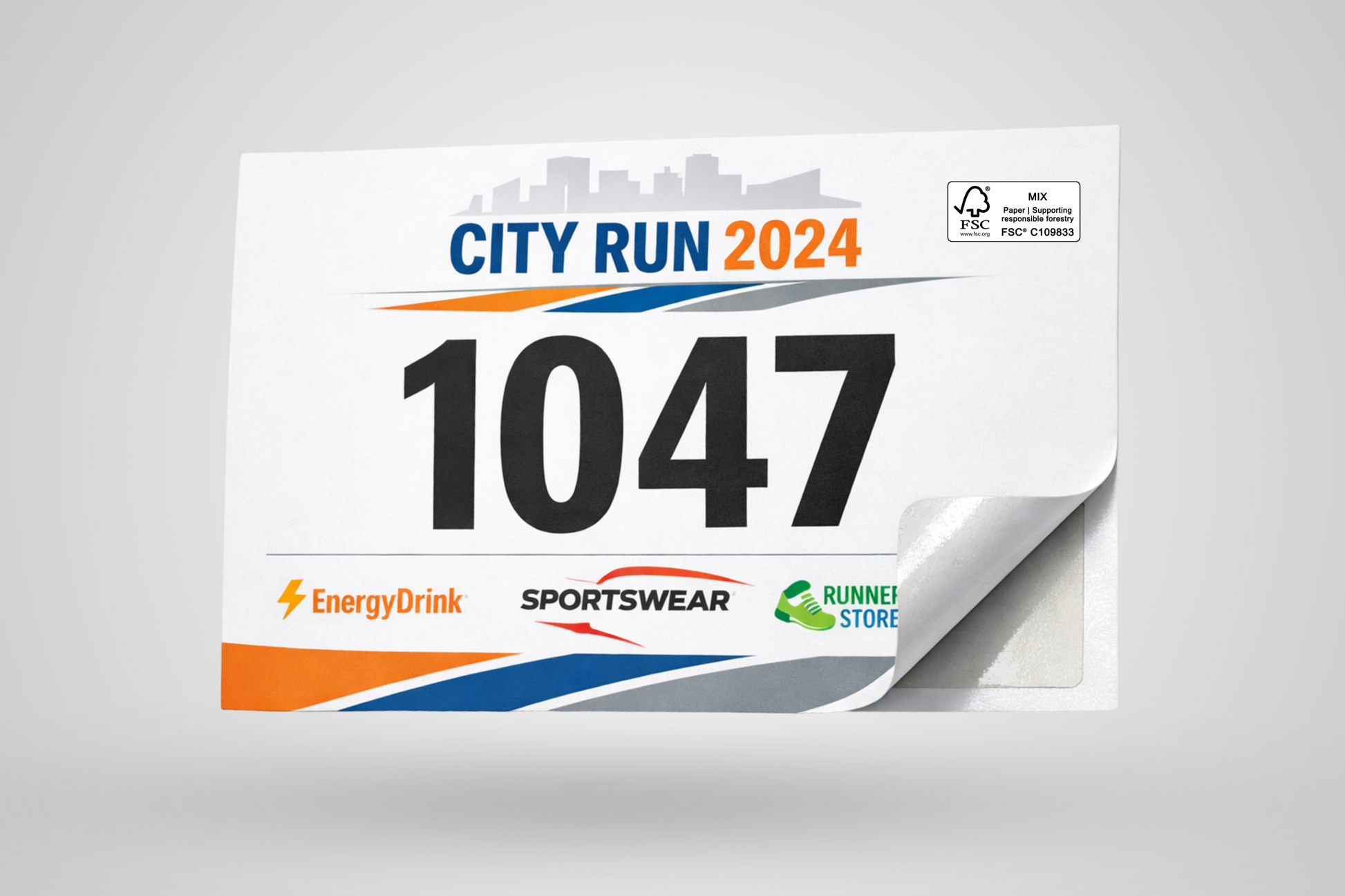 Lipnūs lenktynių numeriai su spauda ir FSC sertifikatu iš JM Band®