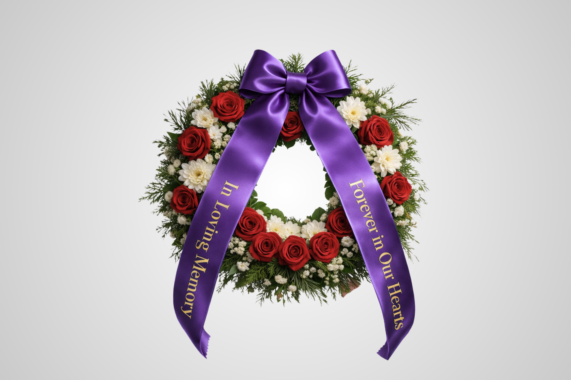 Ekologiška violetinė atlasinė puokštės juostelė su užsakomu spaudiniu iš JM Band®.