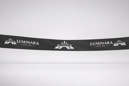 Eko satino inauguracijos juostelė su spauda