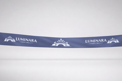 Eko satino inauguracijos juostelė su spauda