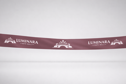 Eko satino inauguracijos juostelė su spauda