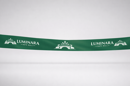 Eko satino inauguracijos juostelė su spauda