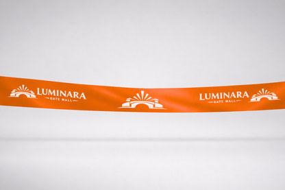 Eko satino inauguracijos juostelė su spauda