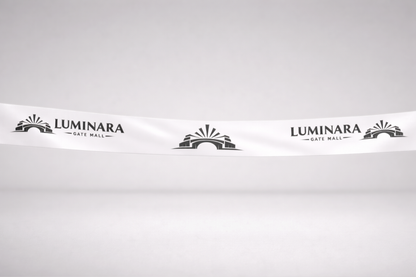 Eko satino inauguracijos juostelė su spauda