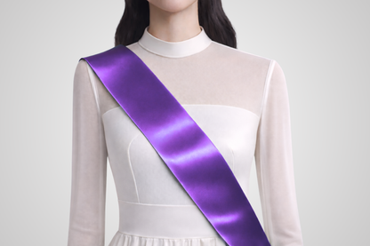 Violetinė ECO satino apdovanojimų juostelė be rašto iš JM Band®.