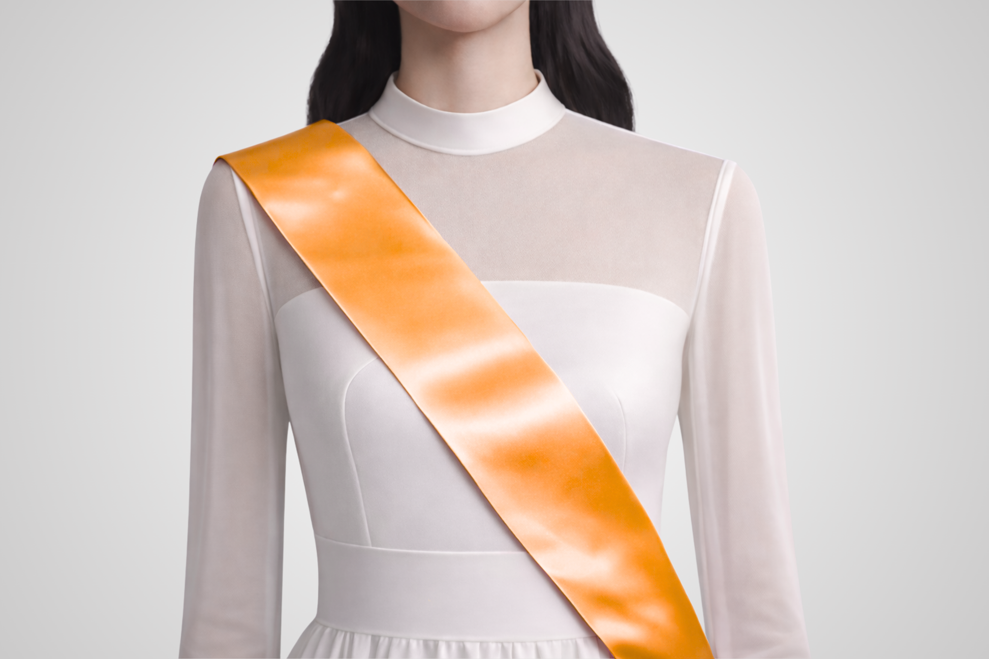 Oranžinė ekologiška atlasinė juosta be rašto iš JM Band®.
