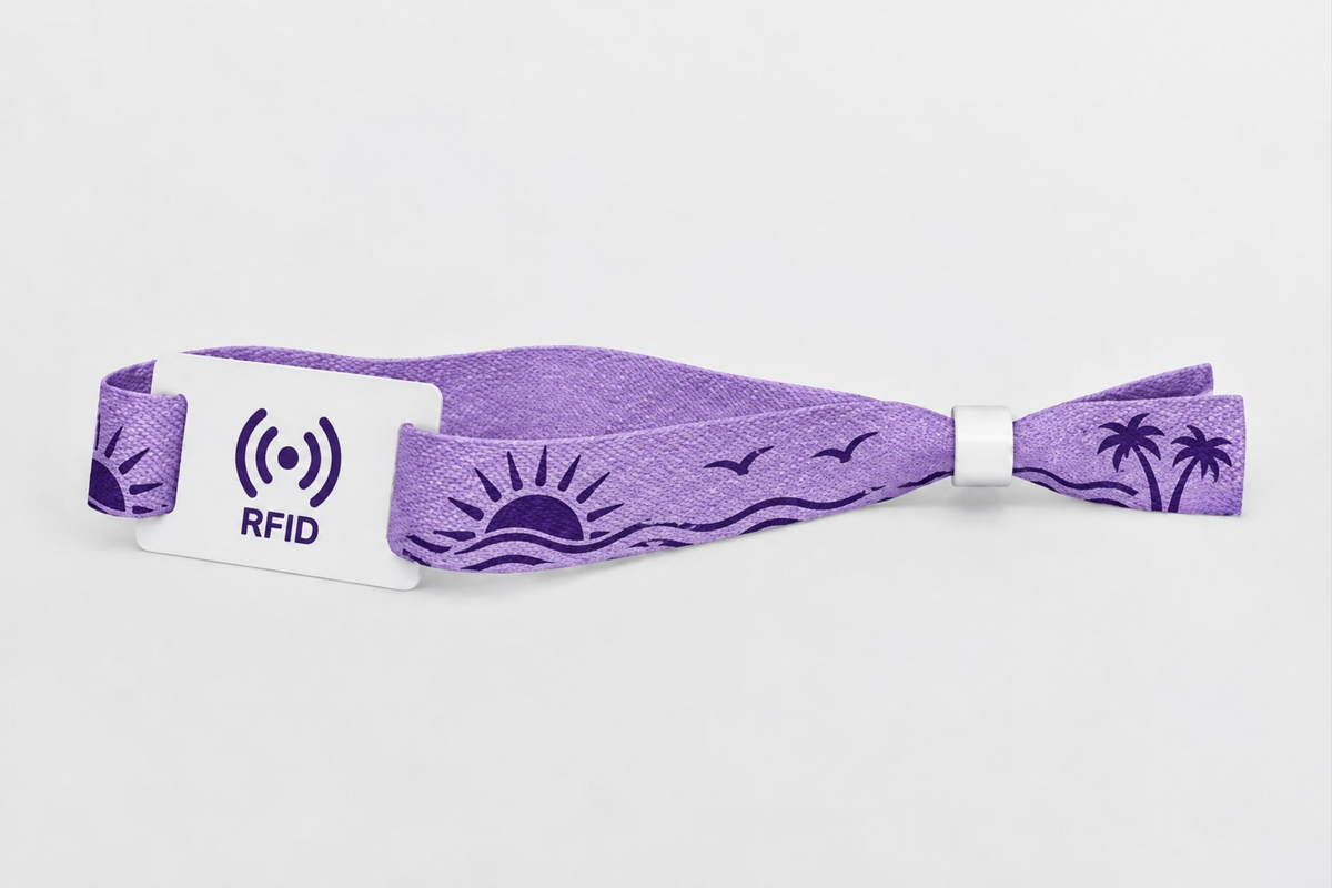 RFID bambuko audinio apyrankės su spauda