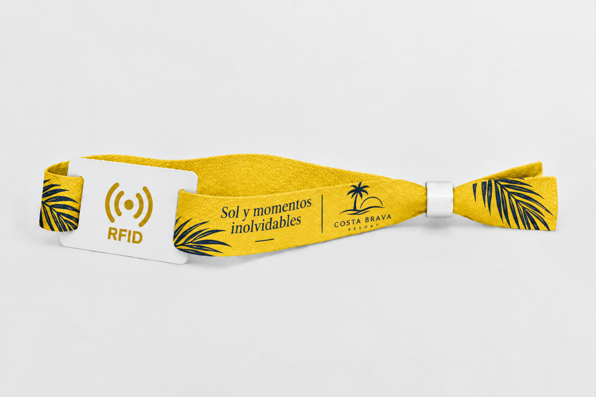 RFID bambuko audinio apyrankės su spauda