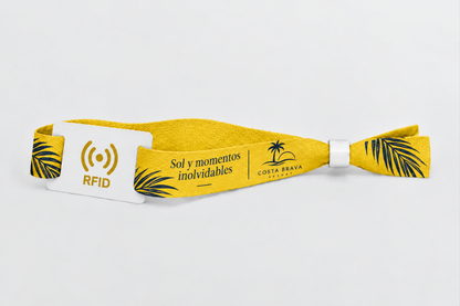 RFID bambuko audinio apyrankės su spauda