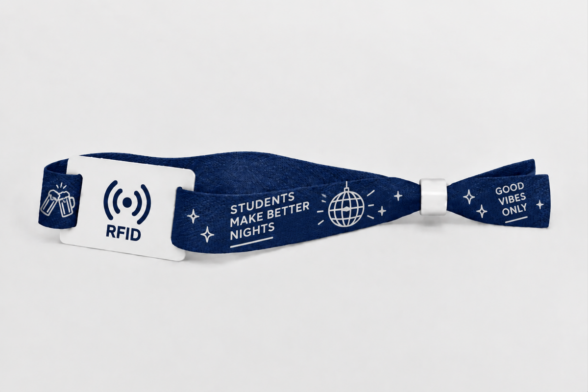 RFID bambuko audinio apyrankės su spauda
