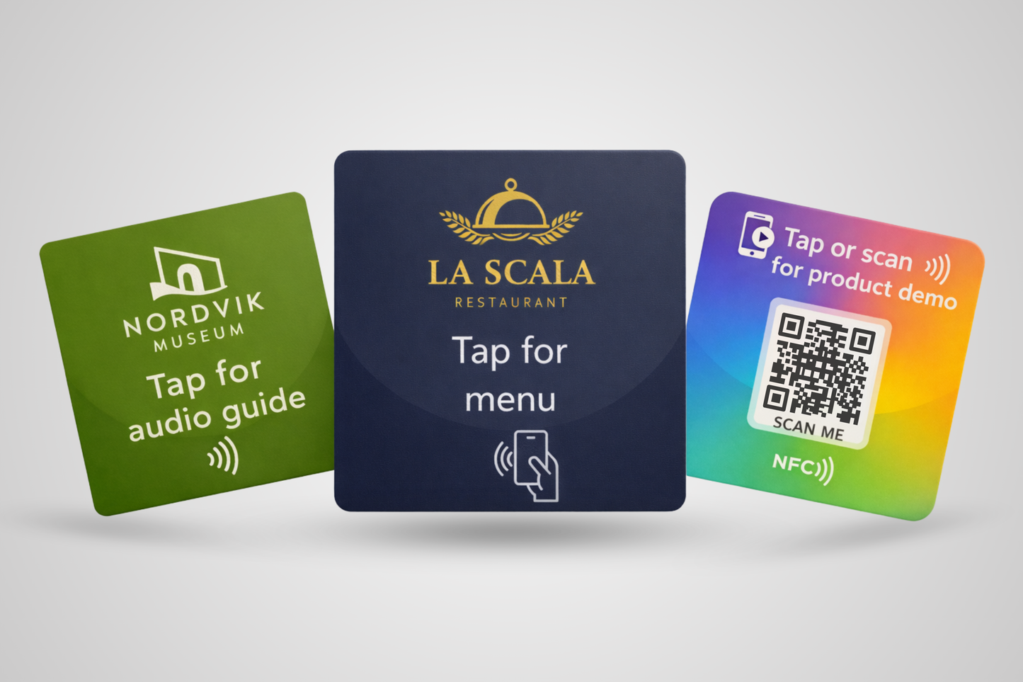 Square NFC Stickers with color print and logo - JM Band®