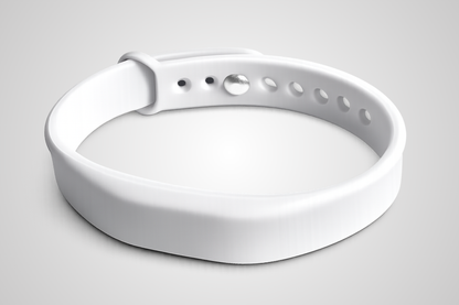 White silicone bracelet with NFC and adjustable strap - JM Band®