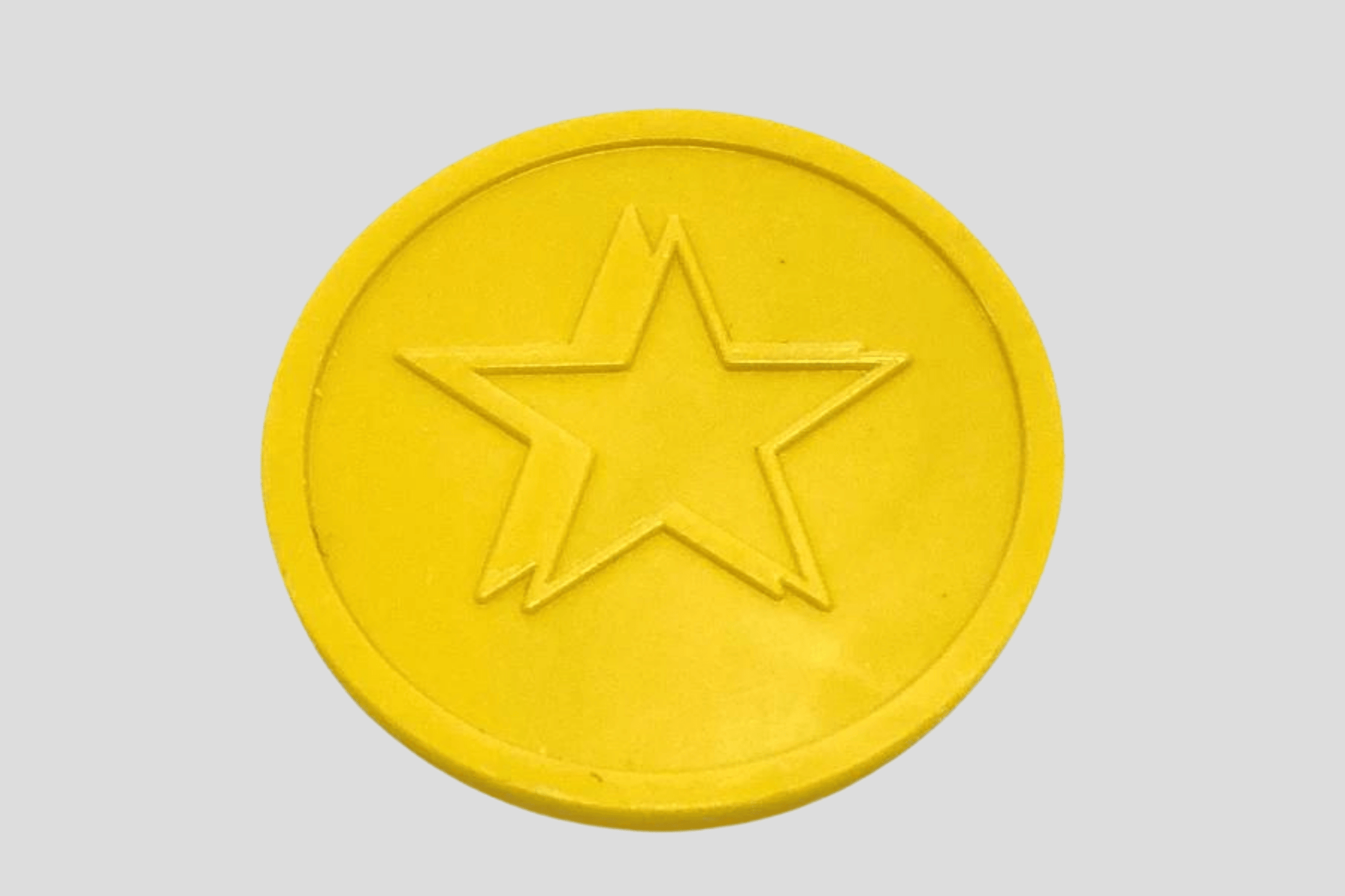 Embossed Plastic Tokens in Stock Tokens JM Band® 1 Yellow Star