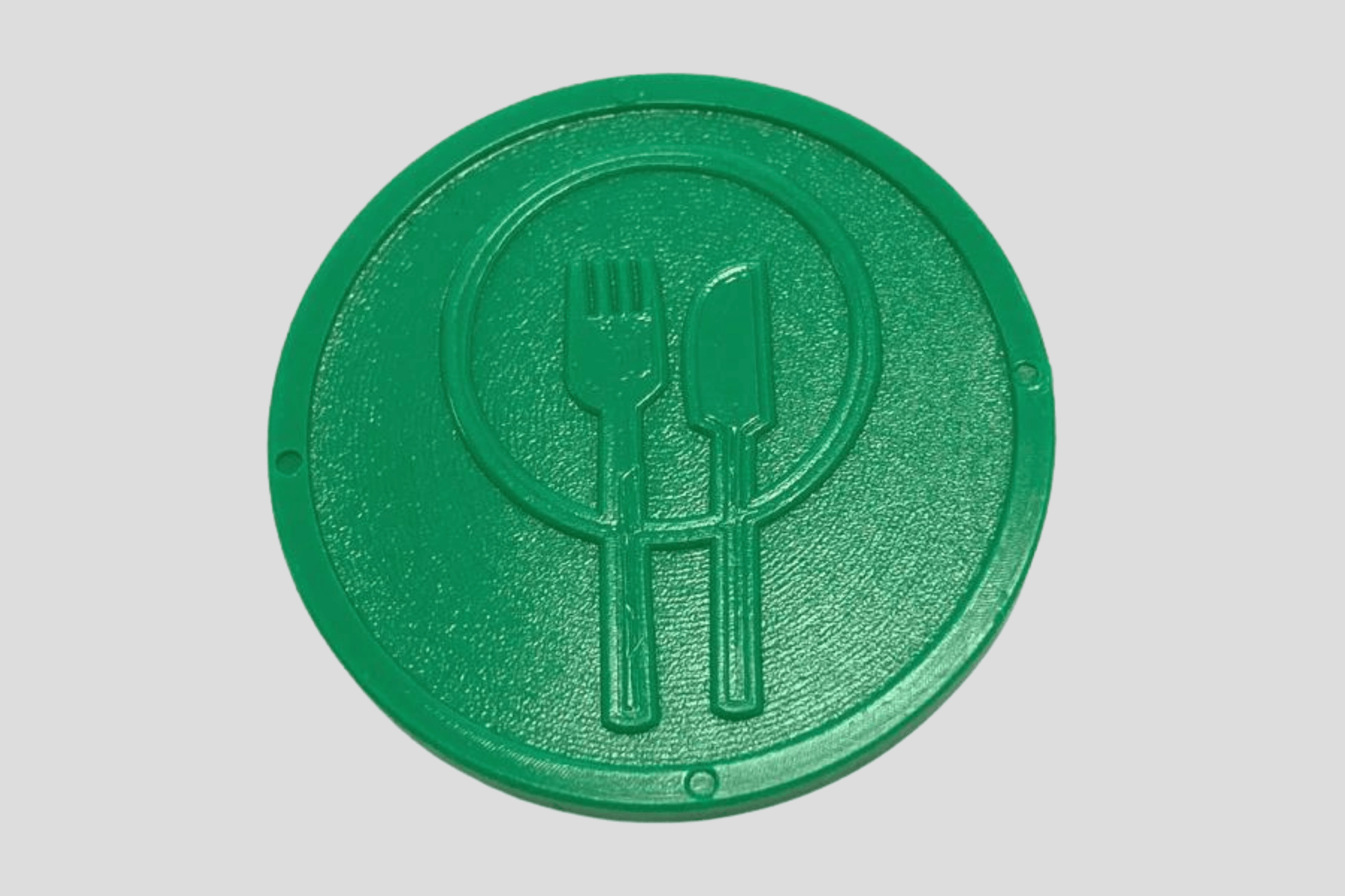 Embossed Plastic Tokens in Stock Tokens JM Band® 1 Food Green